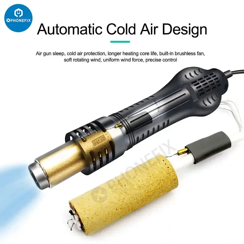 QUICK 8586D+ 2 in 1 Hot Air Gun Lead-free Soldering Station - Image 7