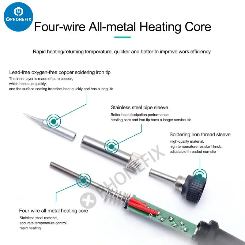 QUICK 8586D+ 2 in 1 Hot Air Gun Lead-free Soldering Station - Image 8