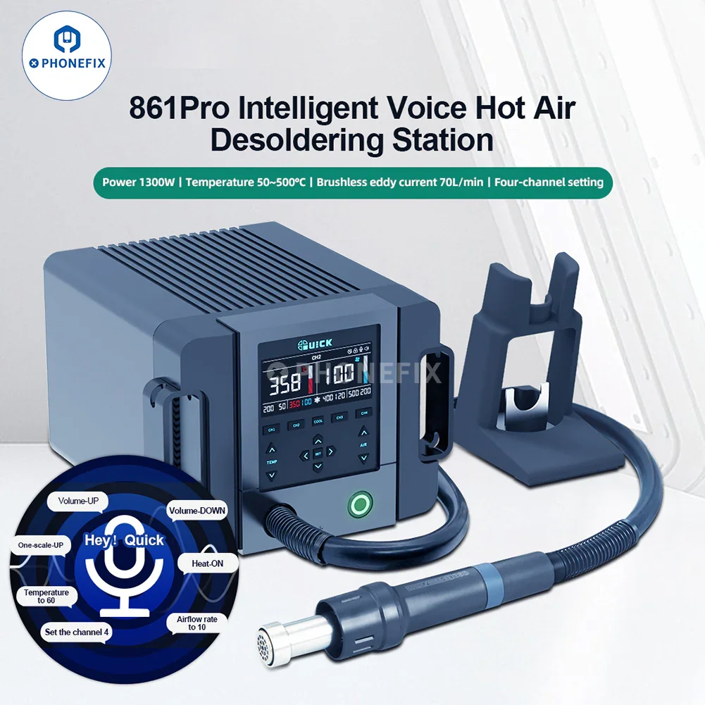 QUICK 861 Pro BGA Rework Station Smart Voice Control Heat Gun - Image 2