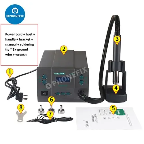 Quick 861X 1300W Hot Air Gun BGA Desoldering Rework Station - Image 5