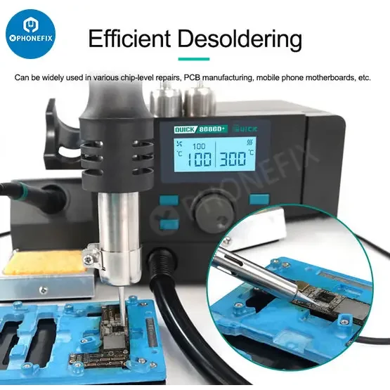 QUICK 8686D+ 2 in 1 Soldering Iron Hot Air Gun Rework Station - Image 2