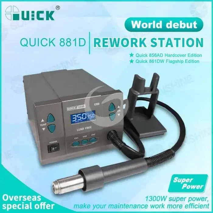 Quick 881D 1300W Lead-Free Hot Air Gun Soldering Rework Station - Image 3