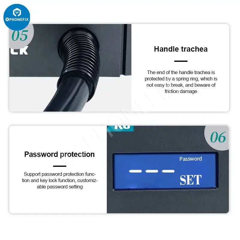 Quick K8 1000W Lead-free Smart Hot Air Desoldering Rework Station - Image 10