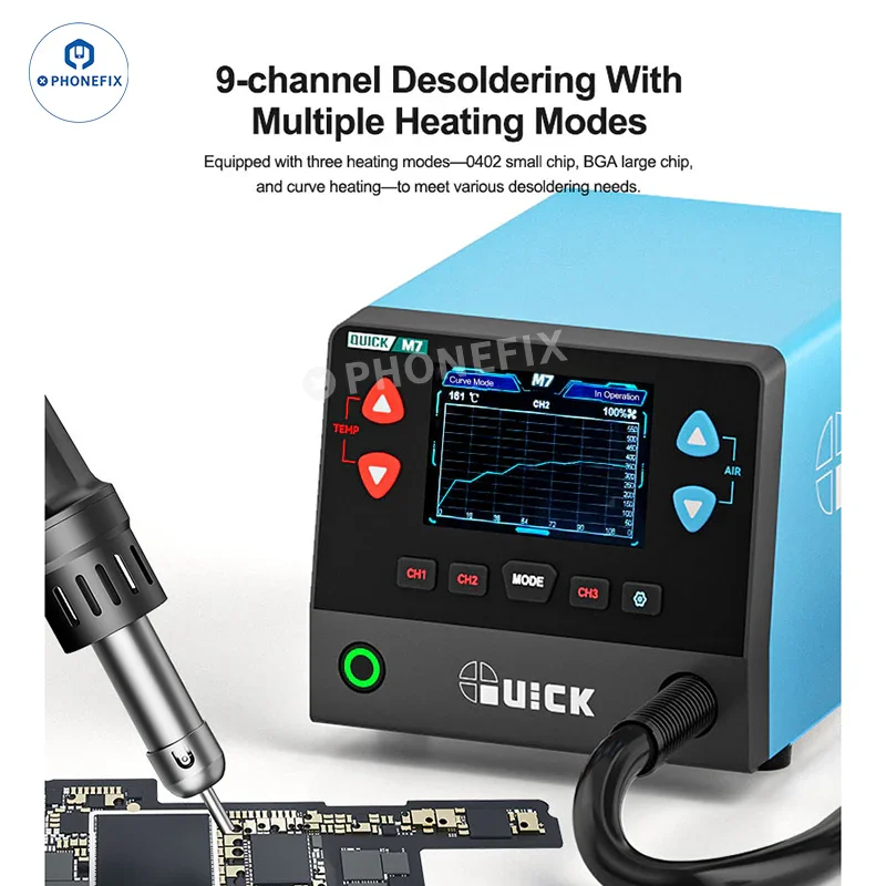QUICK M7 1000W Smart Hot Air Desoldering Station for Phone Repair - Image 3