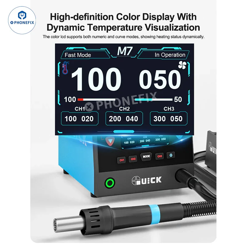 QUICK M7 1000W Smart Hot Air Desoldering Station for Phone Repair - Image 5