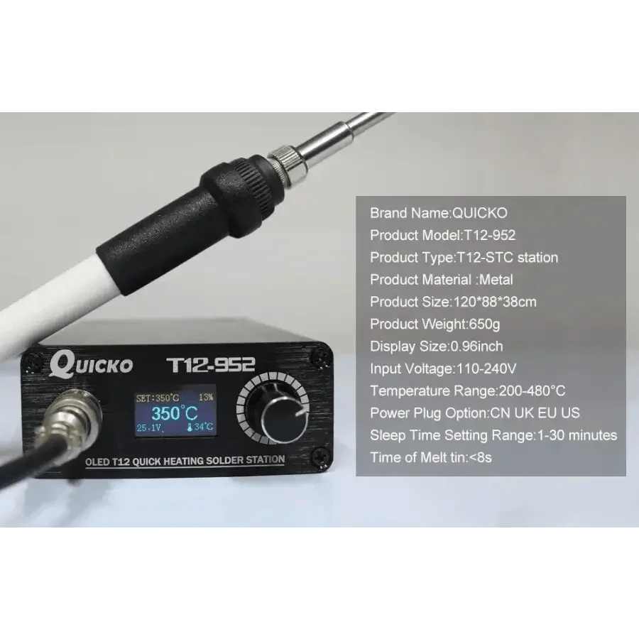 Quicko T12 Soldering Station OLED Electronic Digital Welding Iron - Image 5