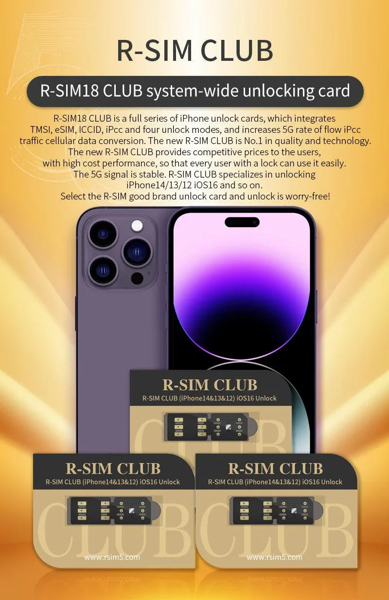 R-SIM CLUB 2 Unlock Card for iPhone 16 iOS 18 TMSI eSIM ICCID IPCC - Image 4