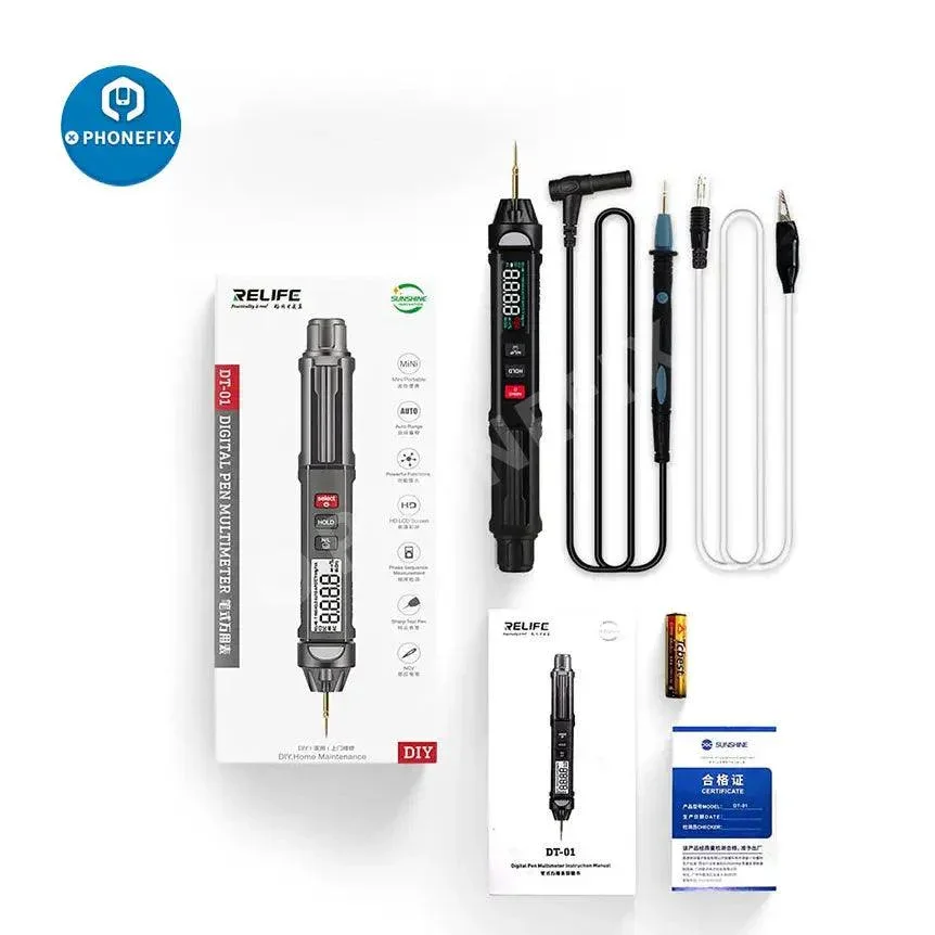 RELIFE DT-01 3 In 1 Intelligent Multimeter Test Pen Leads With Needle - Image 3