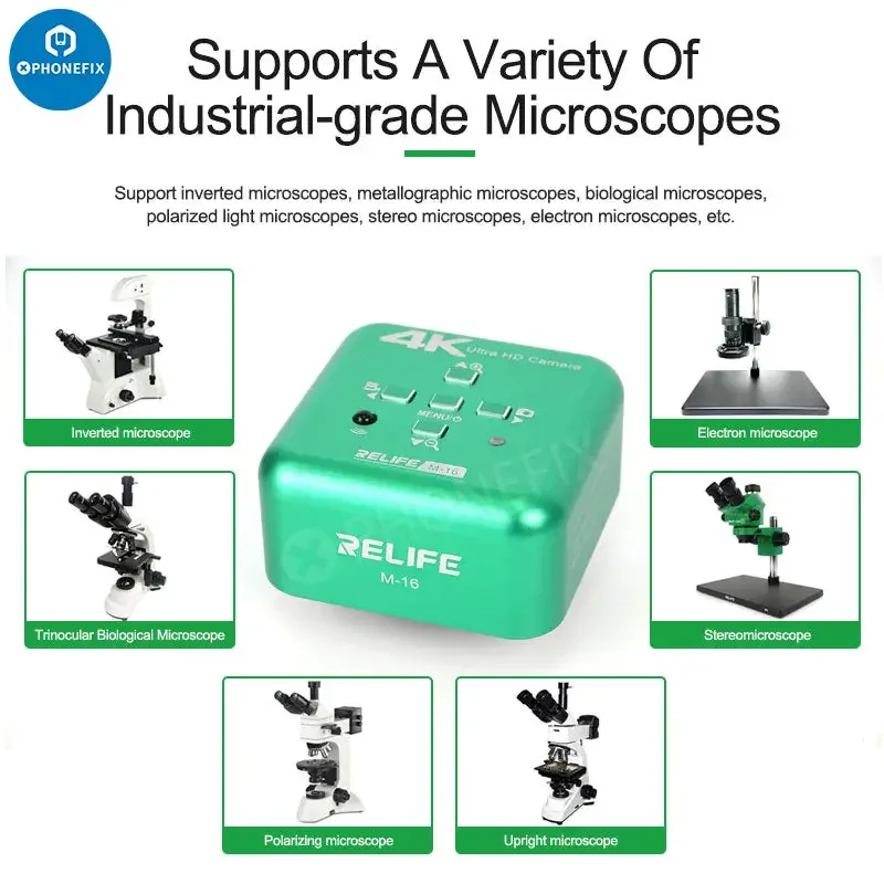Relife M-16 4K 30fps HDMI Electronic Industrial Microscope Camera - Image 4