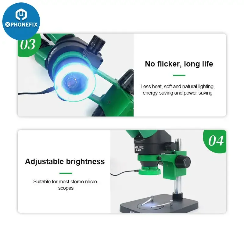 Relife RL-033D Microscope LED Light Source Touch Switch Snap In Lamp - Image 8