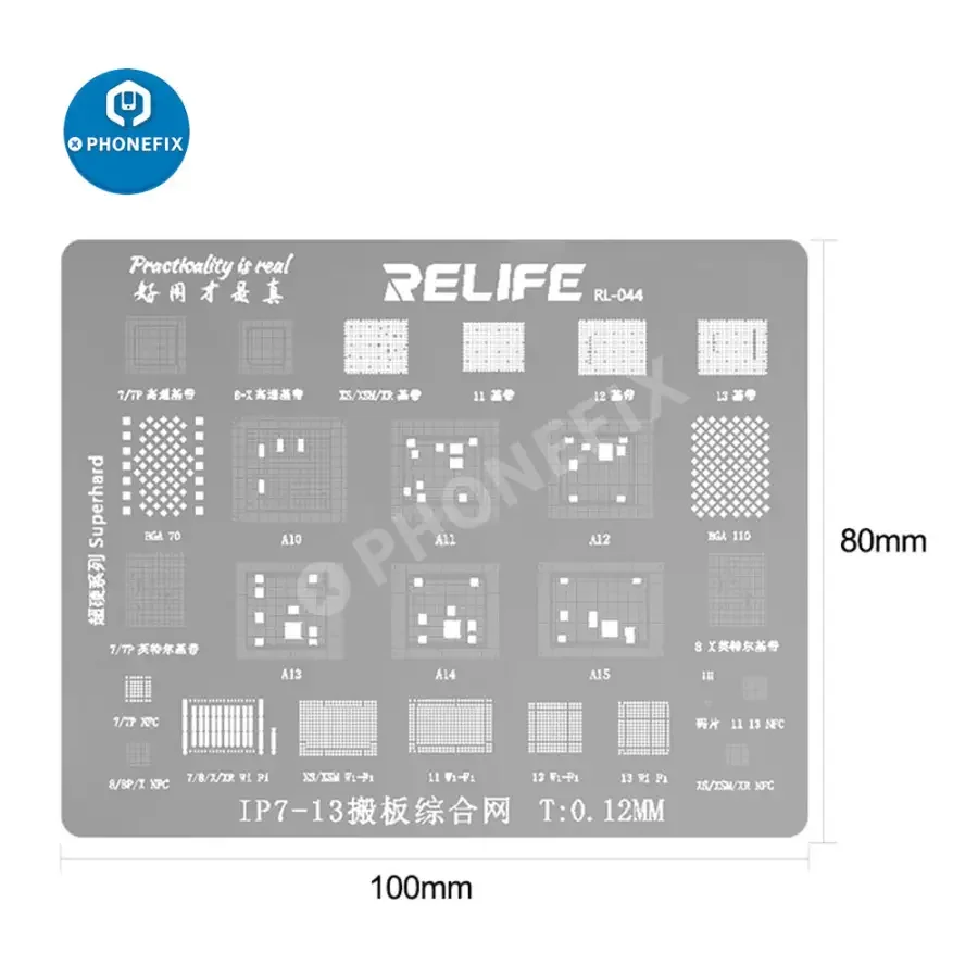RELIFE RL-044 Precision BGA Reballing Stencil For iPhone 7-13 Pro Max - Image 14