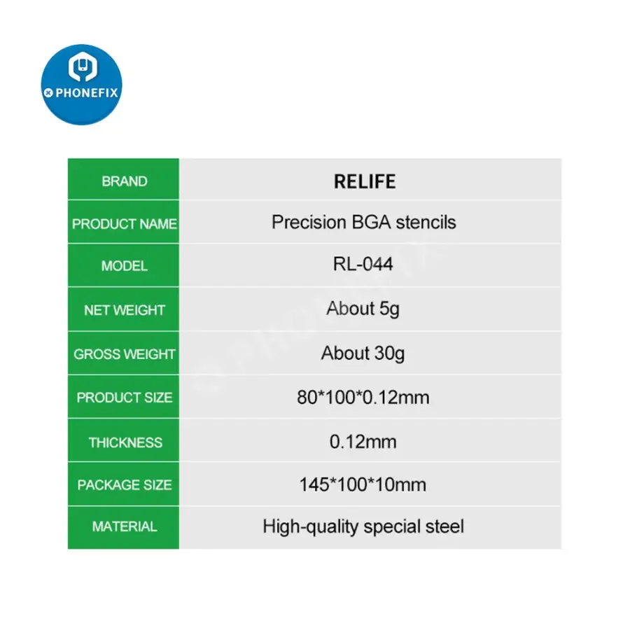 RELIFE RL-044 Precision BGA Reballing Stencil For iPhone 7-13 Pro Max - Image 16