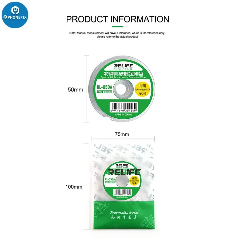 RELIFE RL-059A 0.03mm Ultrafine Cutting Wire for Edge Screen Separation - Image 12