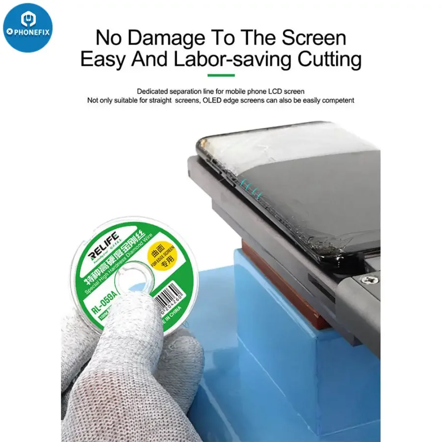 RELIFE RL-059A 0.03mm Ultrafine Cutting Wire for Edge Screen Separation - Image 7
