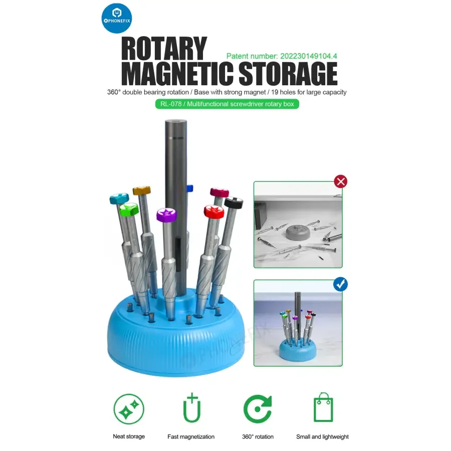 RELIFE RL-078 Magnetic Screwdriver Storage Box Rotary Base - Image 4