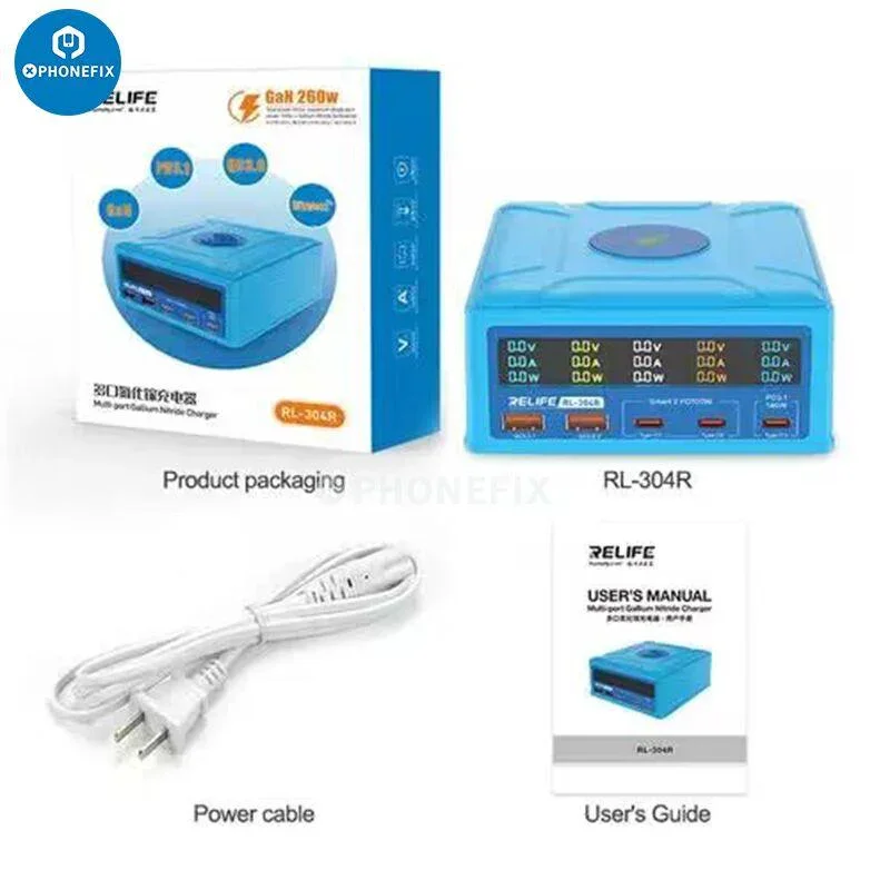 RELIFE RL-304R 260W Multi-port Charger Wireless Fast Charging - Image 6