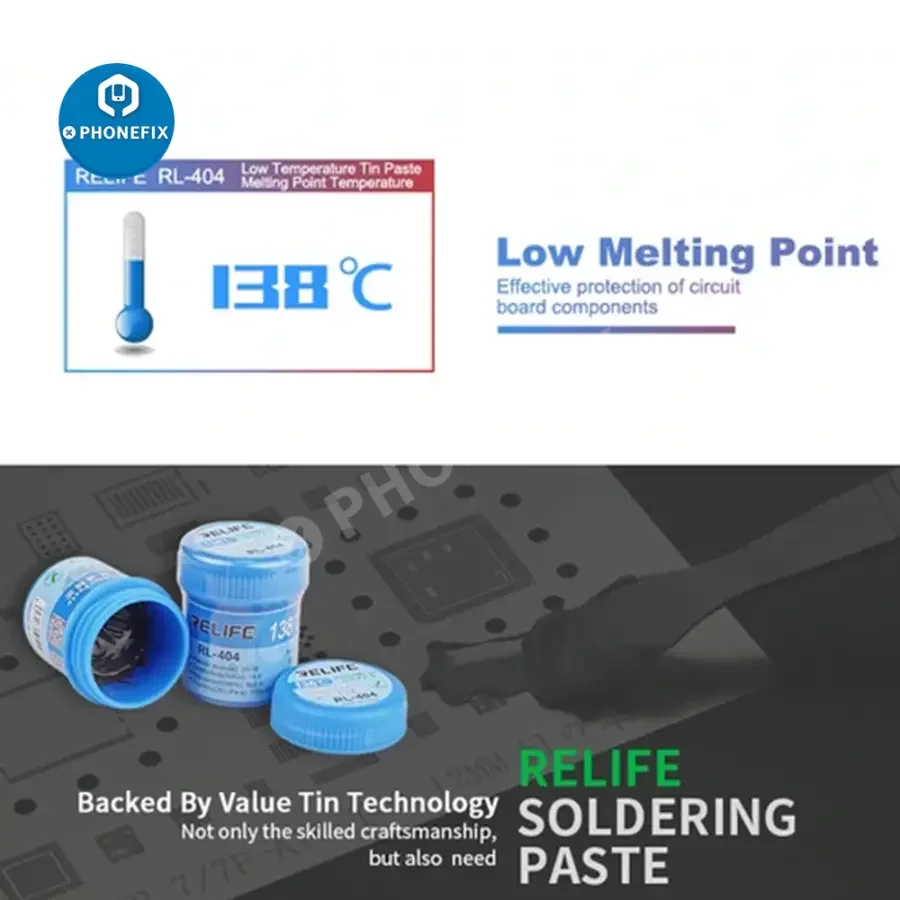 RELIFE RL-404 Lead-free Low Temperature 138℃ Solder Flux Paste - Image 4