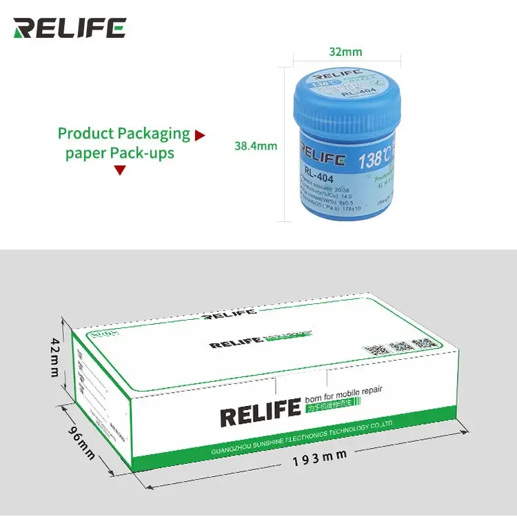 RELIFE RL-404 Lead-free Low Temperature 138℃ Solder Flux Paste - Image 7