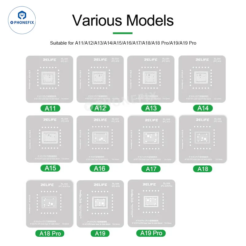 RELIFE RL-601MA A11-A19 PRO Universal CPU Reballing Stencil Platform - Image 5