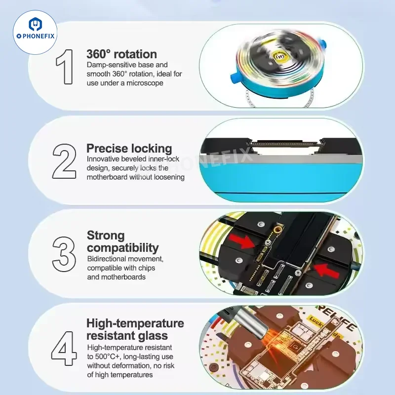 RELIFE RL-601Q PRO Rotating Glass Fixture Phone PCB IC Welding Clamp - Image 2
