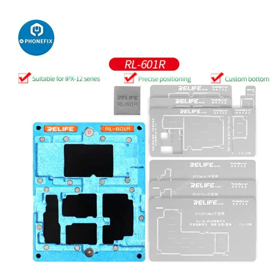 RELIFE RL-601R 10 in 1 Middle Frame Reballing Kit For iPhone X-12 Pro Max - Image 2