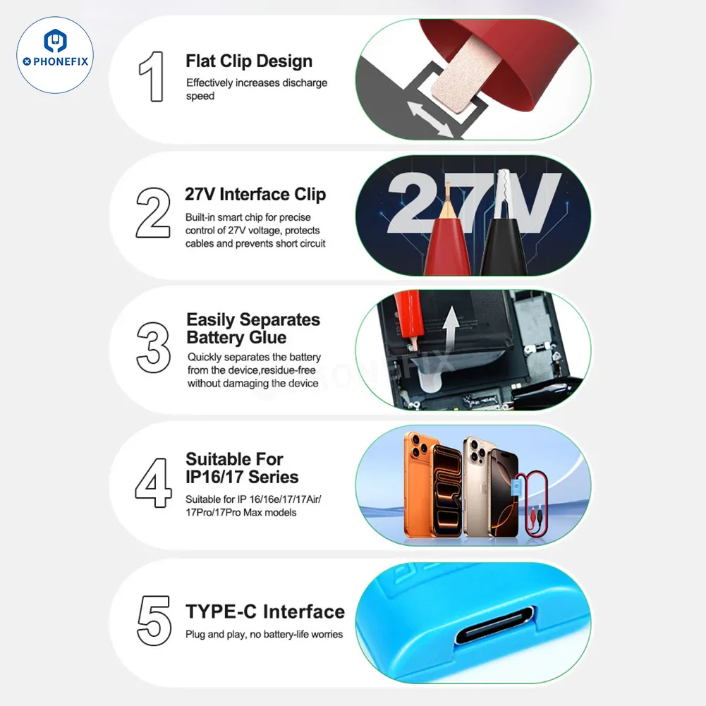 RELIFE RL-910 Battery Quick Removal Cable for iPhone 17/16 Series - Image 4