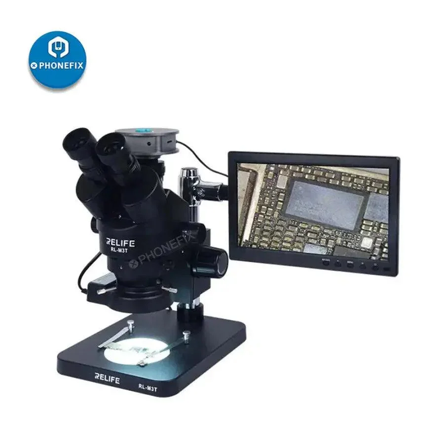 RELIFE RL-M3T 7X-45X Trinocular HDMI Stereo Microscope PCB Repair - Image 8