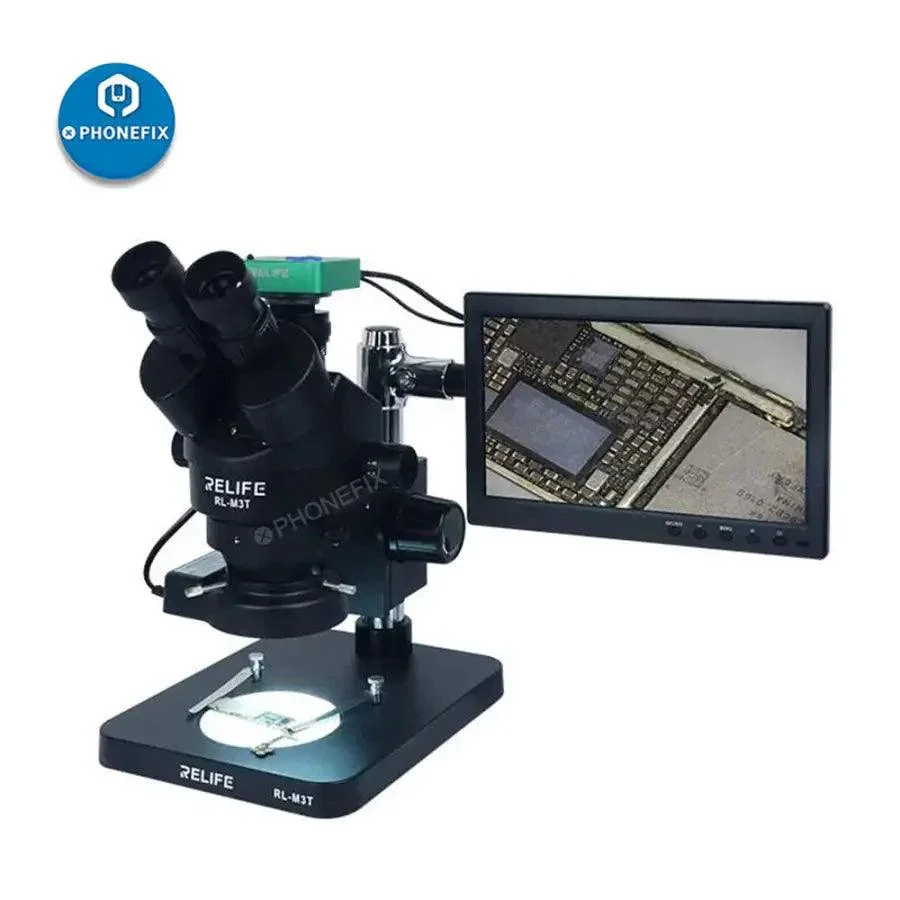 RELIFE RL-M3T 7X-45X Trinocular HDMI Stereo Microscope PCB Repair - Image 9