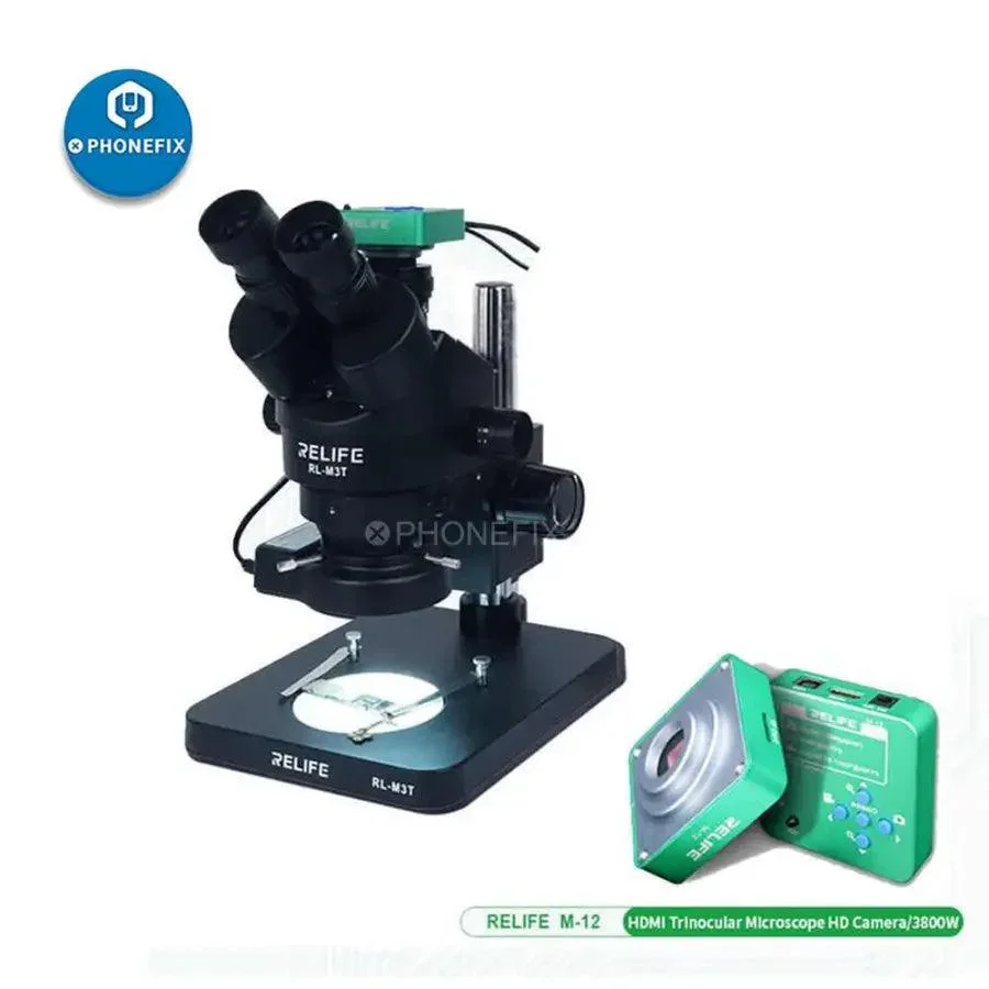 RELIFE RL-M3T-B1 Trinocular Stereo Microscope PCB Soldering - Image 5