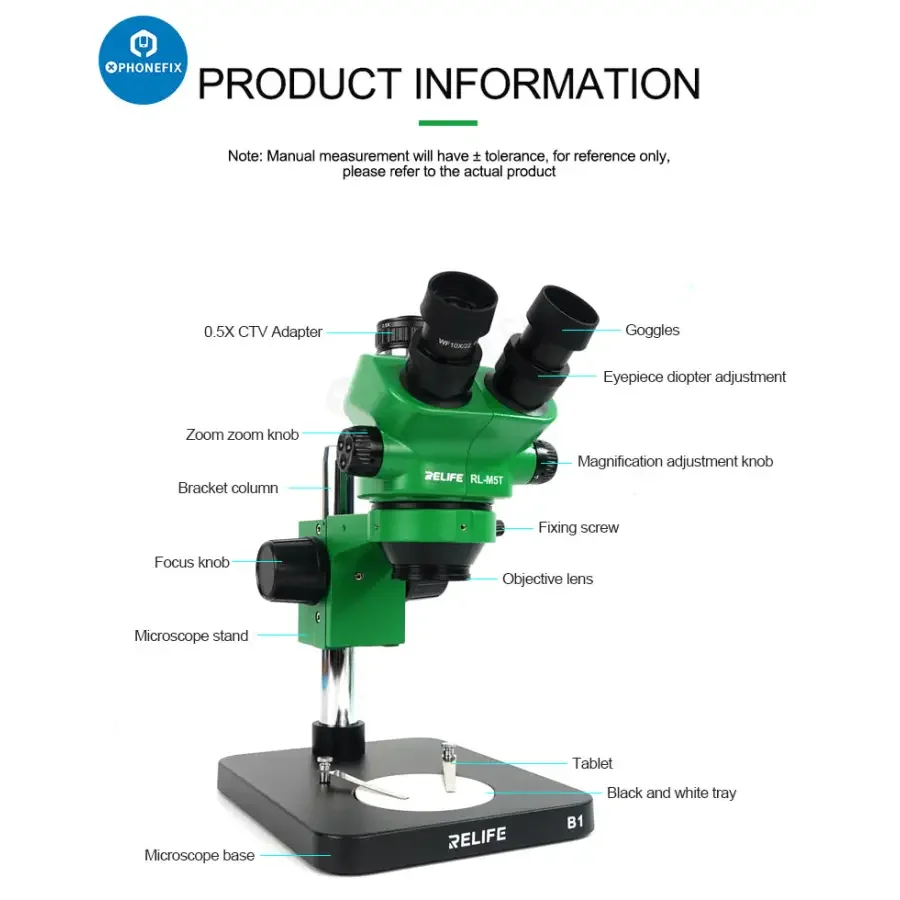 RELIFE RL-M5T-B1 Trinocular Microscope with Display HDMI Camera - Image 13