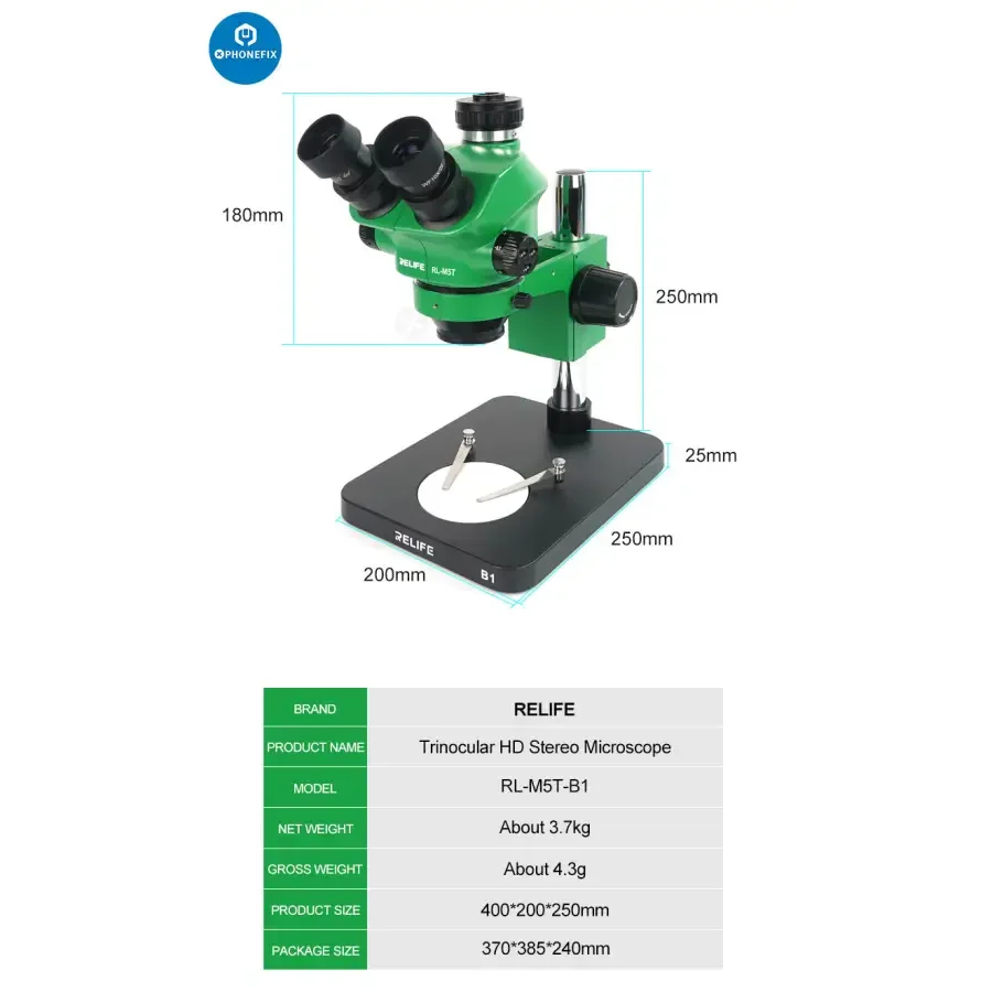 RELIFE RL-M5T-B1 Trinocular Microscope with Display HDMI Camera - Image 14