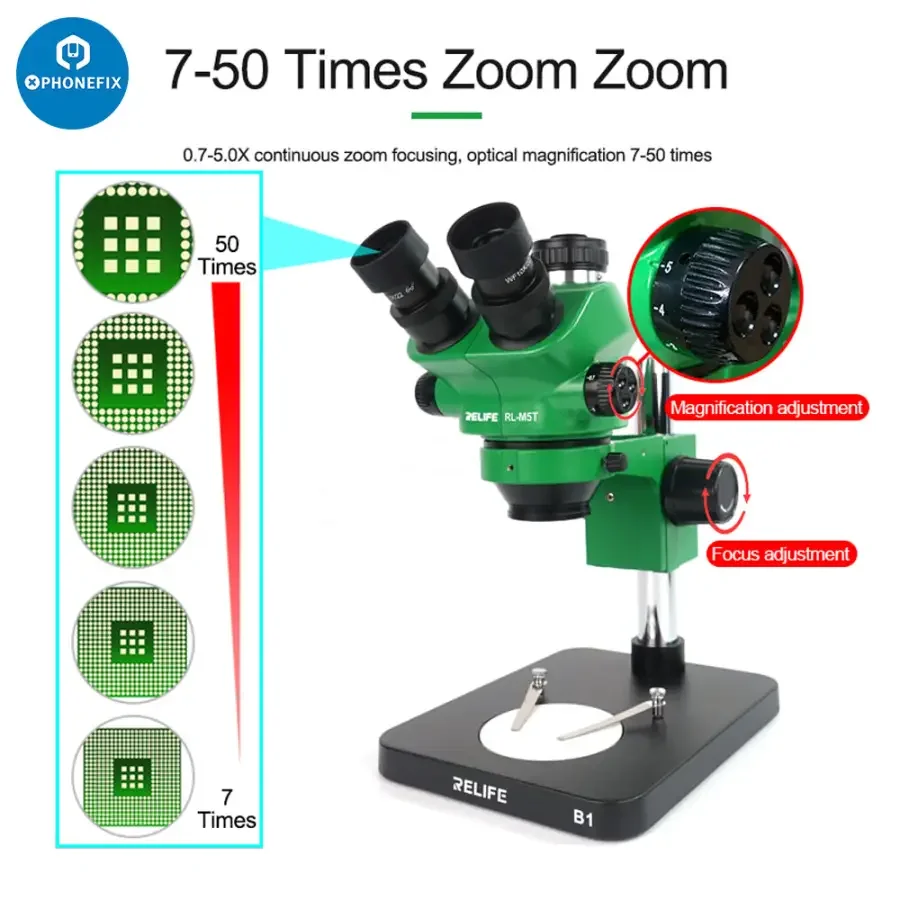 RELIFE RL-M5T-B1 Trinocular Microscope with Display HDMI Camera - Image 5