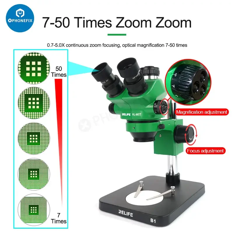 RELIFE RL-M5T-B1 Trinocular Microscope with Display HDMI Camera - Image 8