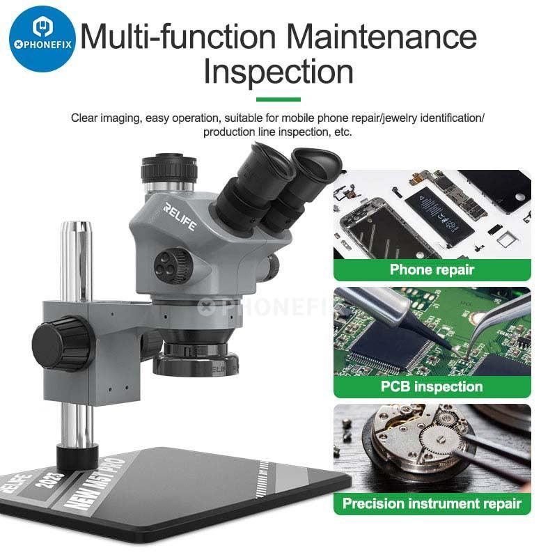 Relife RL-M5T-B11 7-50X HD Trinocular Zoom Stereo Microscope - Image 6