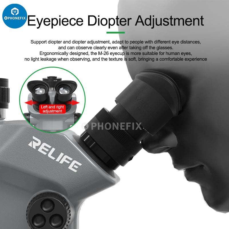 Relife RL-M5T-B11 7-50X HD Trinocular Zoom Stereo Microscope - Image 9