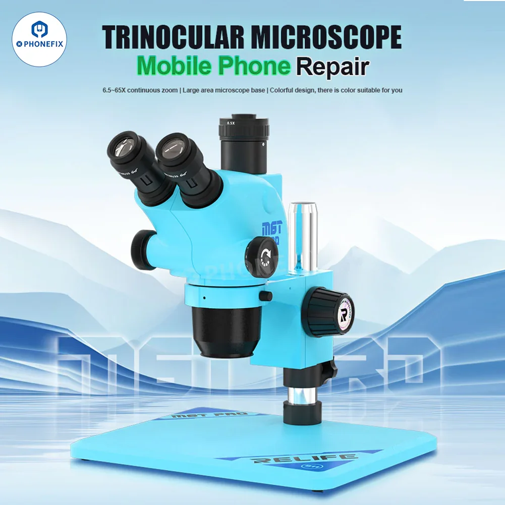 RELIFE RL-M6T Pro B11 6.5X-65X Trinocular Stereo Microscope - Image 2