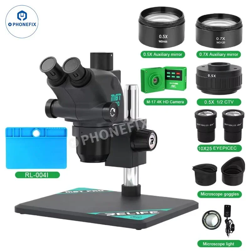 RELIFE RL-M6T Pro B11 6.5X-65X Trinocular Stereo Microscope - Image 3