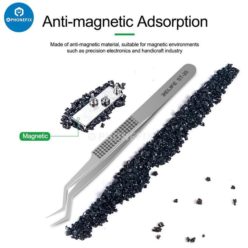 RELIFE RT 11C 15C Titanium Alloy Tweezers PCB IC Jump Wire Tweezers - Image 12