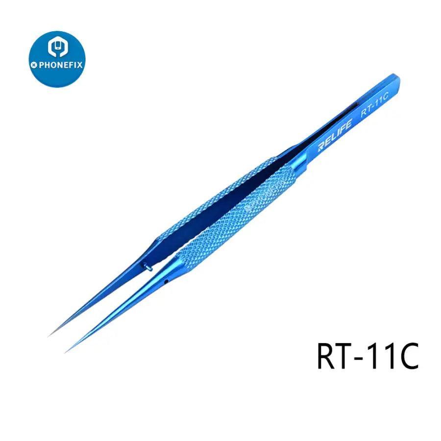 RELIFE RT 11C 15C Titanium Alloy Tweezers PCB IC Jump Wire Tweezers - Image 2