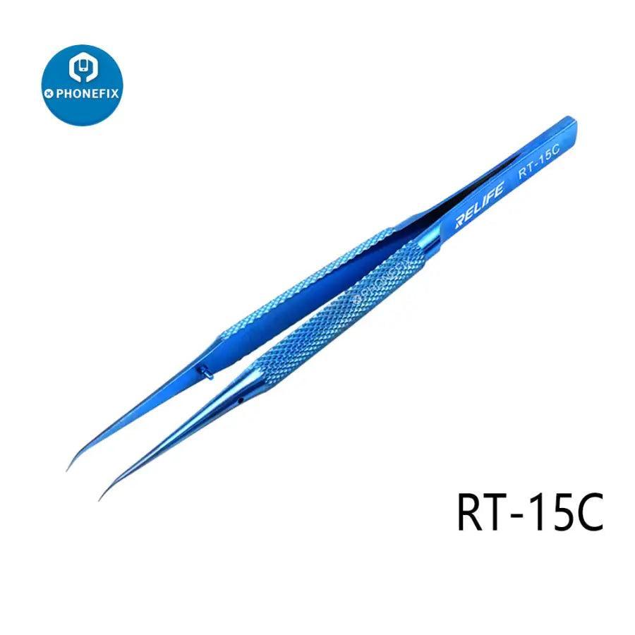 RELIFE RT 11C 15C Titanium Alloy Tweezers PCB IC Jump Wire Tweezers - Image 3