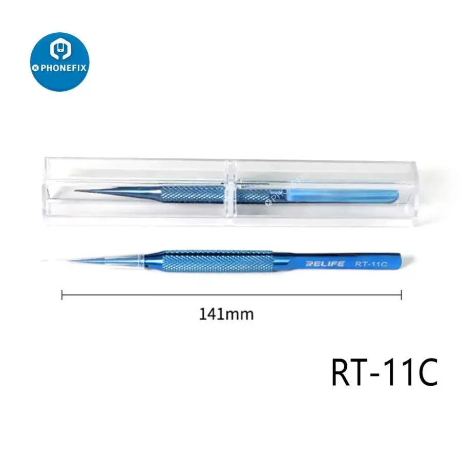 RELIFE RT 11C 15C Titanium Alloy Tweezers PCB IC Jump Wire Tweezers - Image 6