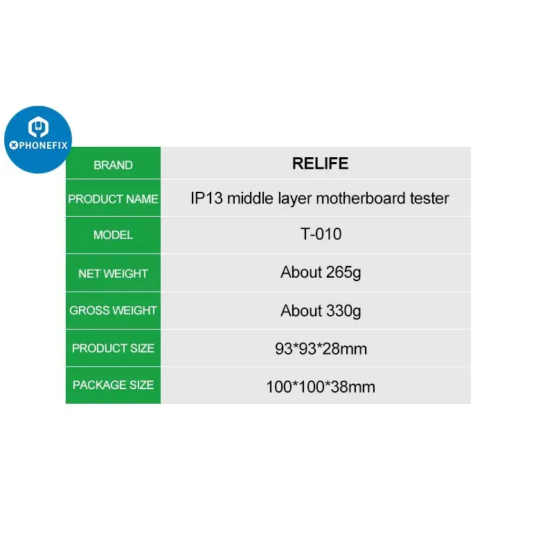 Relife T-010 4 in 1 Middle Motherboard Tester for iPhone 13 Pro Max - Image 11