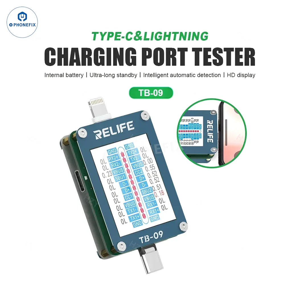 RELIFE TB-09 SE Type-C Lightning Phone Charging Port Tester - Image 11