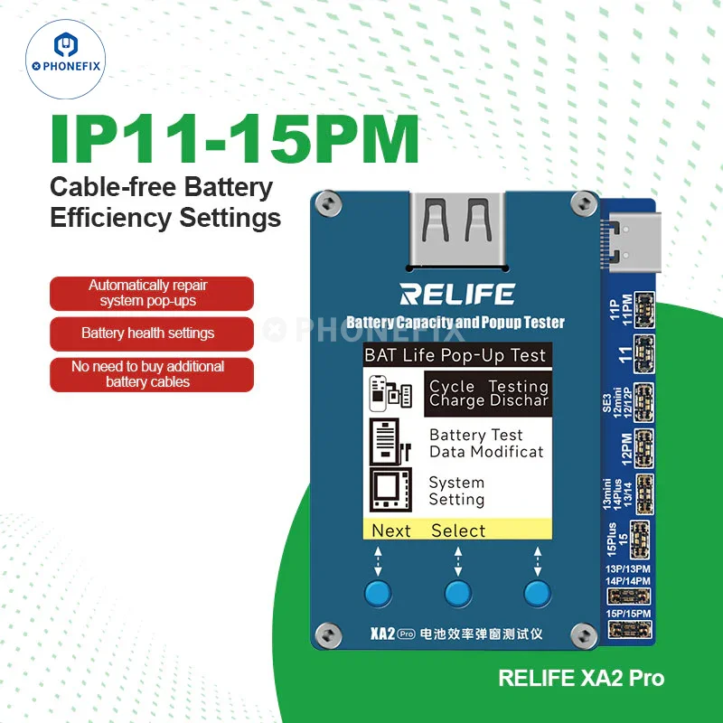 RELIFE XA2 Pro Battery Efficiency Popup Tester For iPhone 11-15PM - Image 2
