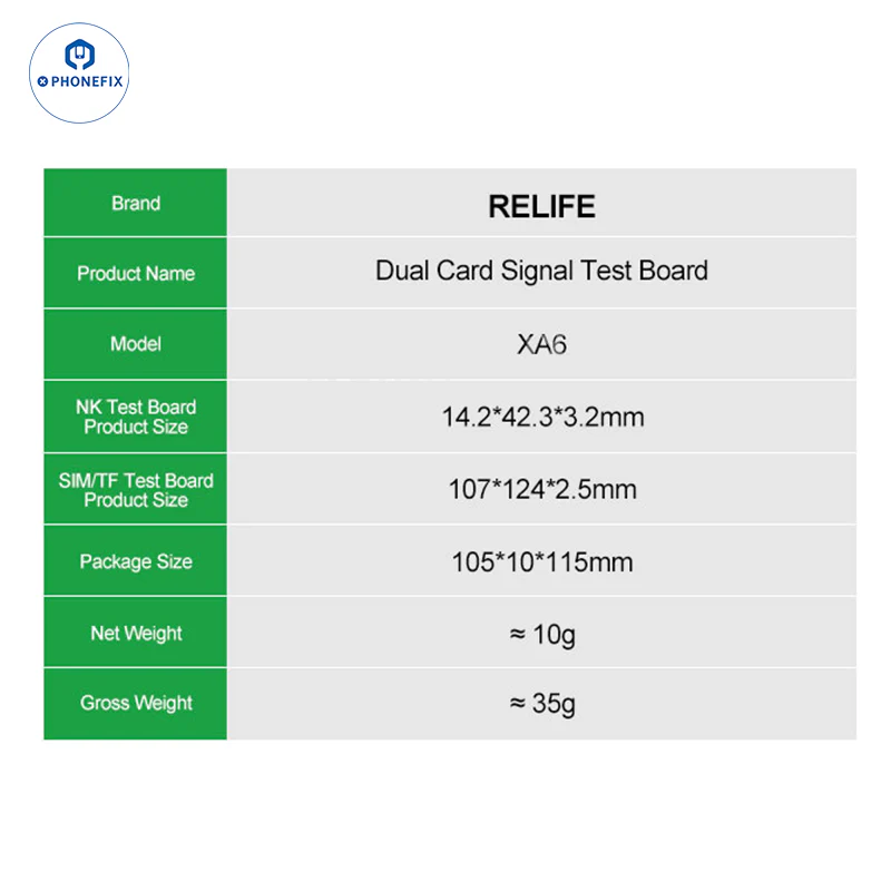 RELIFE XA6 Dual SIM Card Signal Test Board for iPhone Android - Image 6
