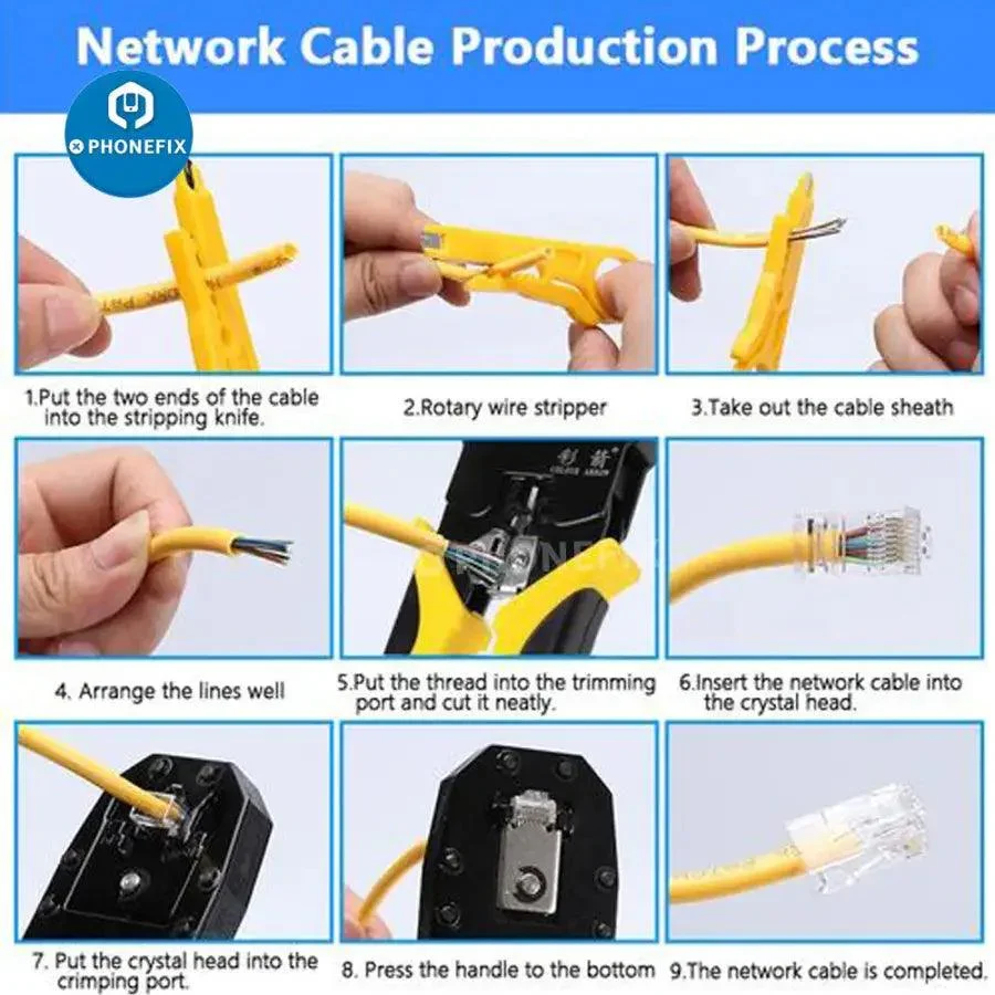 Repair Tool Kit Set Cable Tester AND Plier Crimp For PC Repair - Image 13