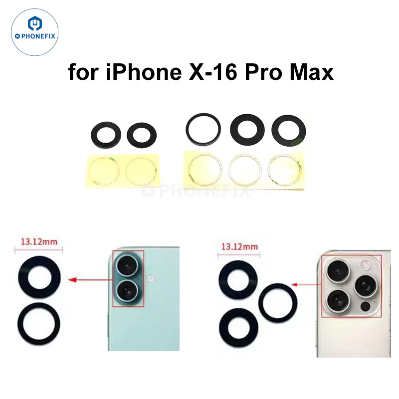 Replacement For iPhone X-17 Pro Max Rear Camera Glass Lens - Image 3