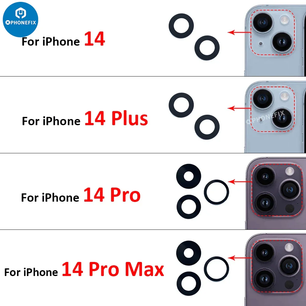 Replacement For iPhone X-17 Pro Max Rear Camera Glass Lens - Image 5