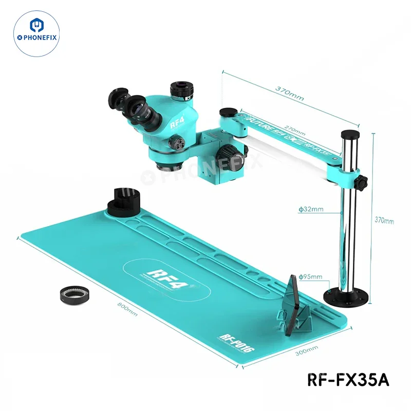 RF-FX23A RF-FX35A 7-50X Trinocular Stereo Microscope Swing Fixed Stand - Image 2
