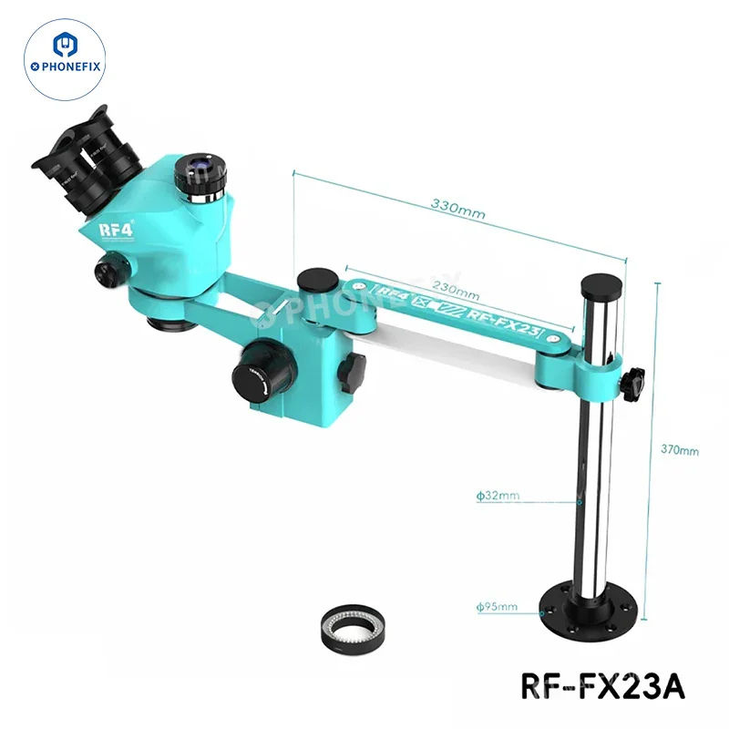 RF-FX23A RF-FX35A 7-50X Trinocular Stereo Microscope Swing Fixed Stand - Image 3